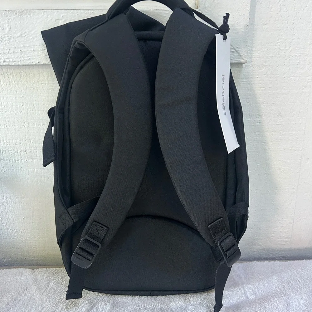 Cote&Ciel Isar Small Ecoyarn Backpack Black 13 Inch Laptop Bag 28470 NWT